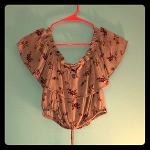 Blush Cropped Off-the-Shoulder Top